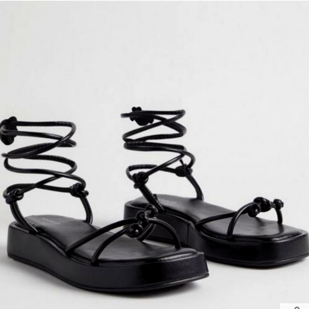 Extra Wide Ankle Tie Sandals